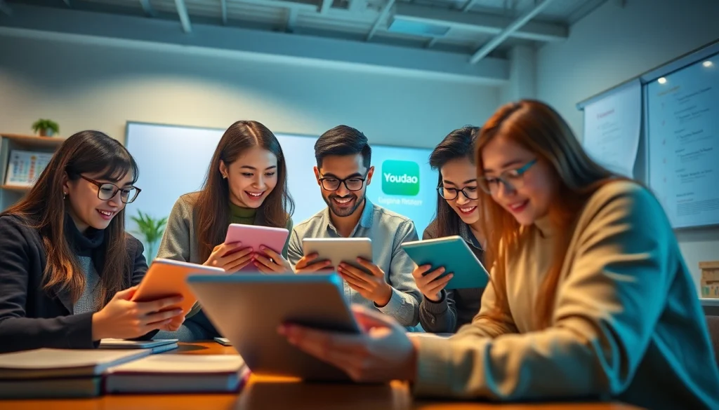 Youdao enhances language learning in a modern classroom setting through advanced technology.