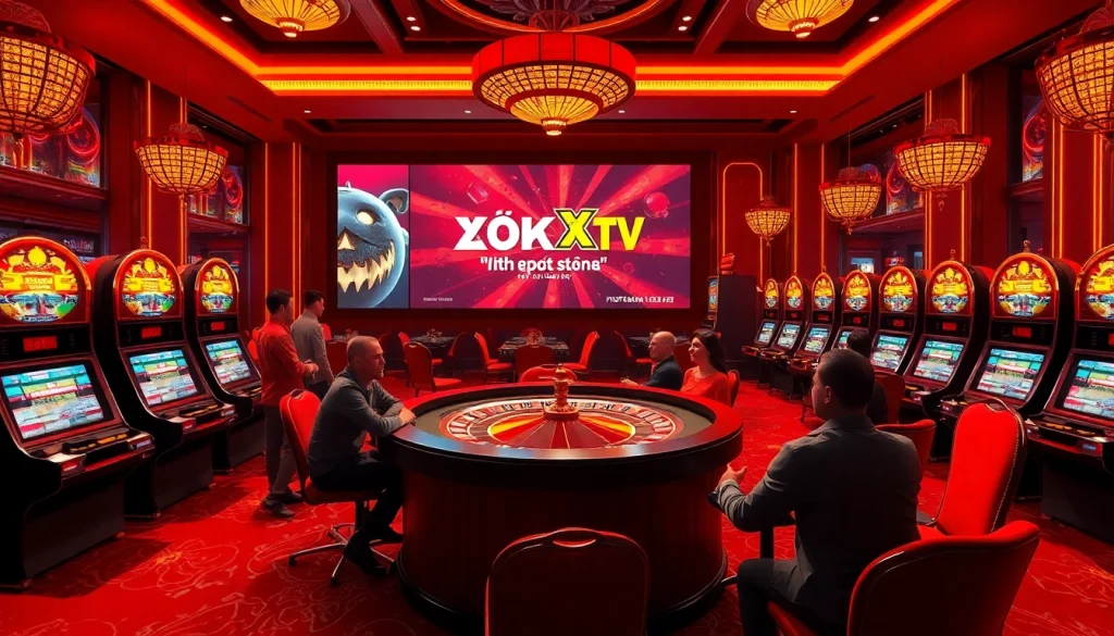 Xôi Xoài TV showcasing an exciting esports betting scene in a vibrant casino atmosphere.