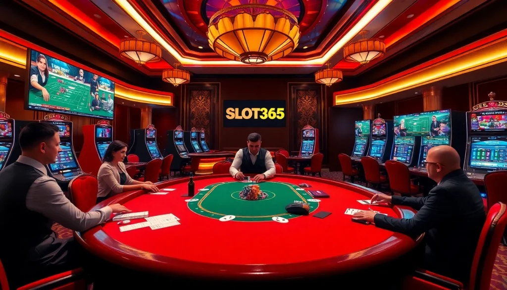 Experience the thrill of gambling at https://www.superslot365.net/ with vibrant casino scenes showcasing exciting games.