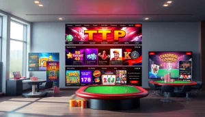 TPTP online betting platform interface highlighting vibrant slots and poker games.
