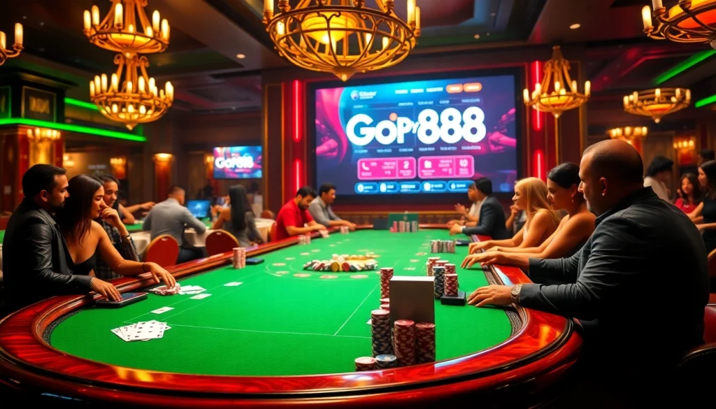 Experience Gopay88 Daftar at a captivating casino table filled with poker chips and cards.