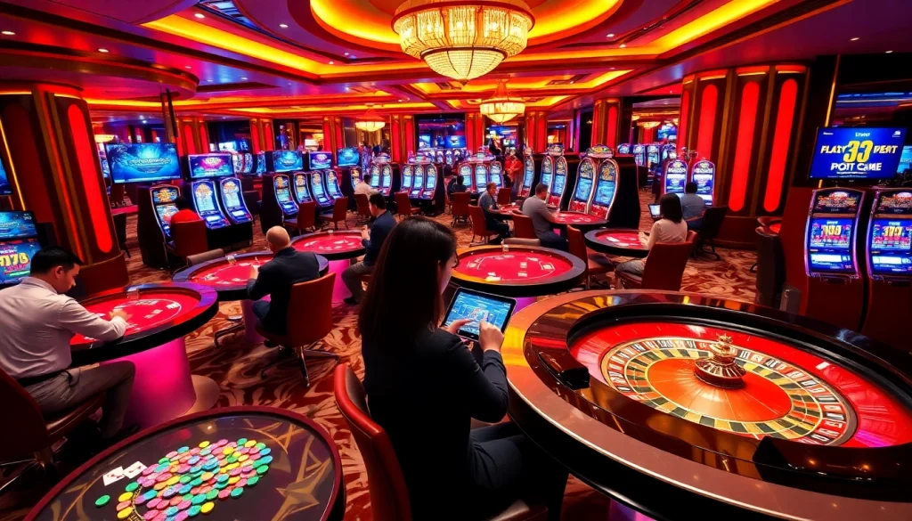 Engage with exciting gaming action at https://123b.ing/ featuring vibrant casino elements.
