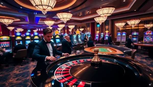 Experience thrilling gaming at FIVE 88 with players engaging at a luxurious roulette table.