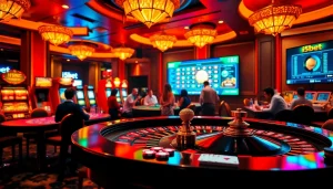 i5bet players enjoying a thrilling casino atmosphere at roulette and online betting.