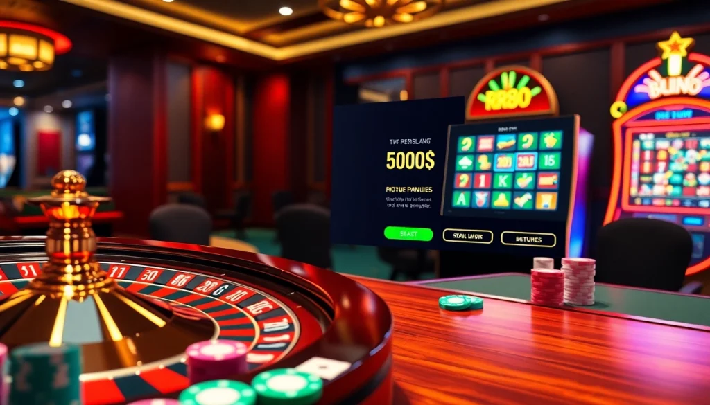 Experience the thrill of RR88 gaming with vibrant casino visuals featuring roulette and poker chips.