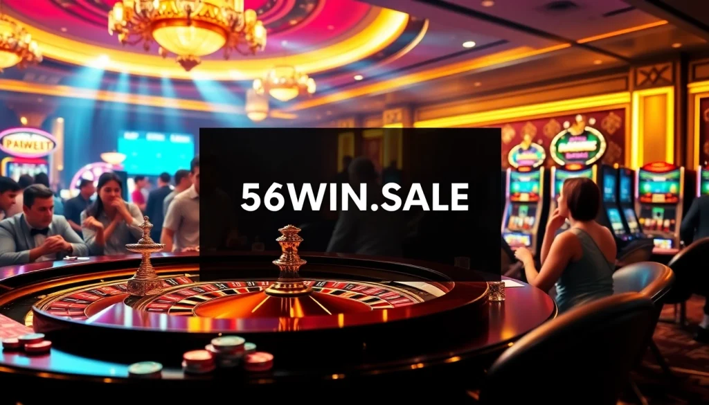 Experience the thrill of winnings at 56WIN.SALE with an engaging casino setting.