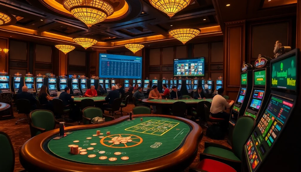 SODO Casino players engaged in exciting gameplay at a luxurious gaming table.