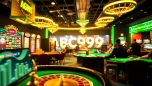 ABC999 online betting platform showcasing exciting casino games and promotions in a modern interface.