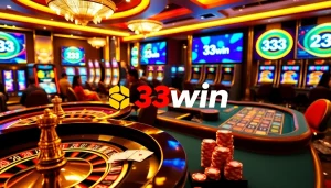Experience high-stakes excitement at 33win's online casino, featuring vibrant games and luxurious atmosphere.
