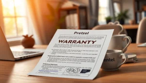 Explore why choose Pretzel warranty with a detailed document on a warm, inviting desk.
