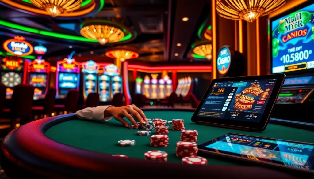 Experience the excitement of Nhà cái MV66 at a luxurious poker table with colorful chips.