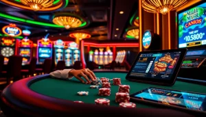 Experience the excitement of Nhà cái MV66 at a luxurious poker table with colorful chips.