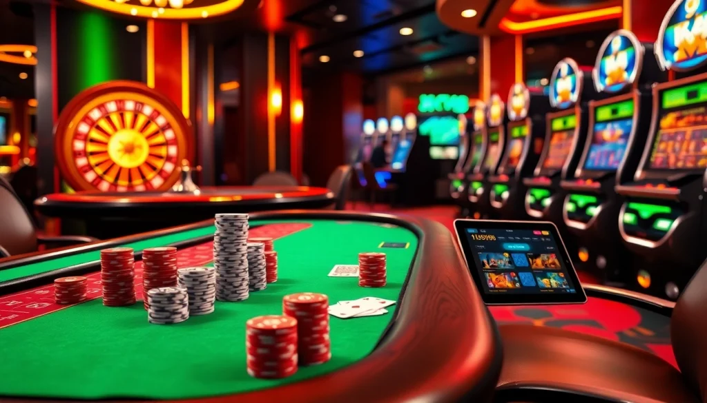 Experience MK8 excitement with vibrant casino scenes featuring poker, roulette, and slots.