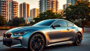 Protective film applied to a car, showcasing PPF Chattanooga in a city setting.