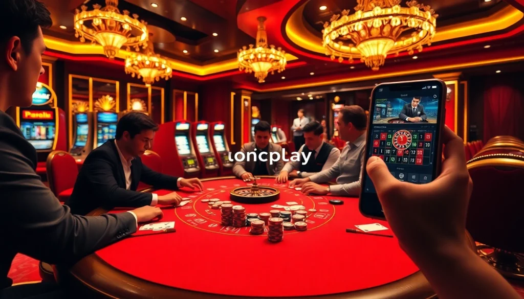 Experience exhilarating gameplay with onicplay's interactive poker action at a luxury casino.