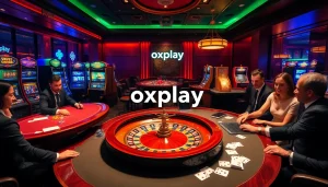 Players enjoying thrilling games at a luxurious casino with oxplay slots and tables.