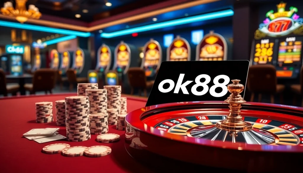 Experience the thrill of gambling at ok88 with high-stakes poker and vibrant slot machines.