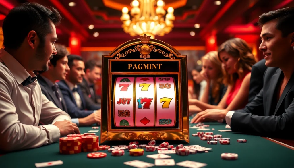 Exciting gameplay on a pragmatic slot machine amidst a vibrant casino atmosphere.