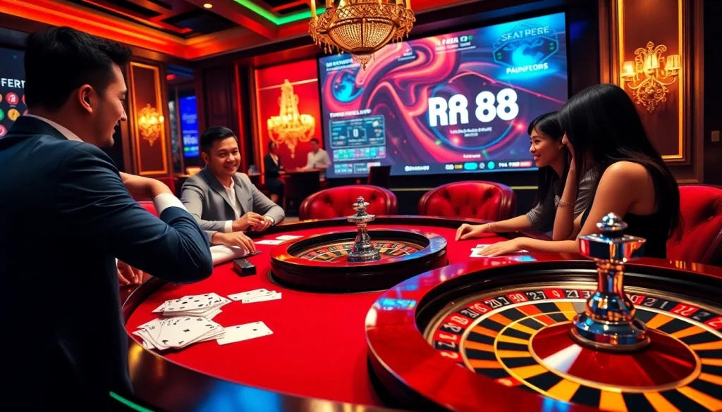 Exciting casino experience at RR88 with vibrant poker action and luxurious ambiance.