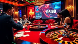 Exciting casino experience at RR88 with vibrant poker action and luxurious ambiance.