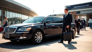 Luxury LA Limo service at LAX with professional chauffeur ready for passengers.