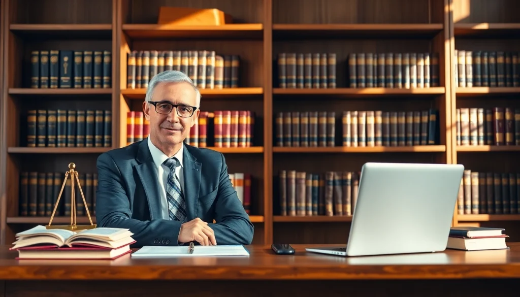 Kündigungsschutz Beratung durch einen Anwalt in einem modernen Büro mit Bücherregalen