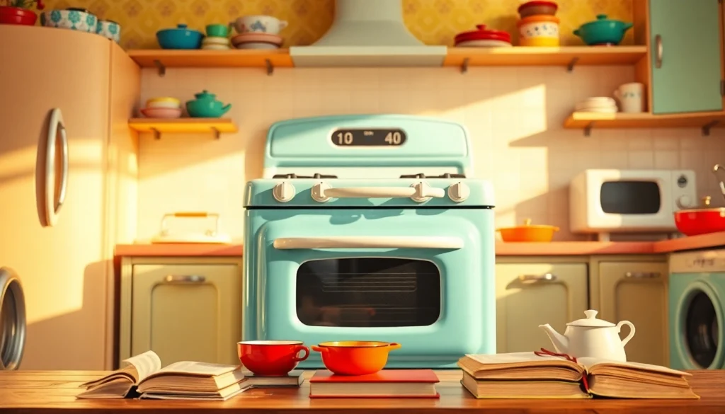 Retro Oven displayed in a cozy kitchen, highlighting its vintage design.
