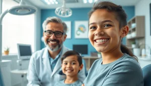 Orthodontics Edmonton setting with a professional orthodontist consulting with a young patient.