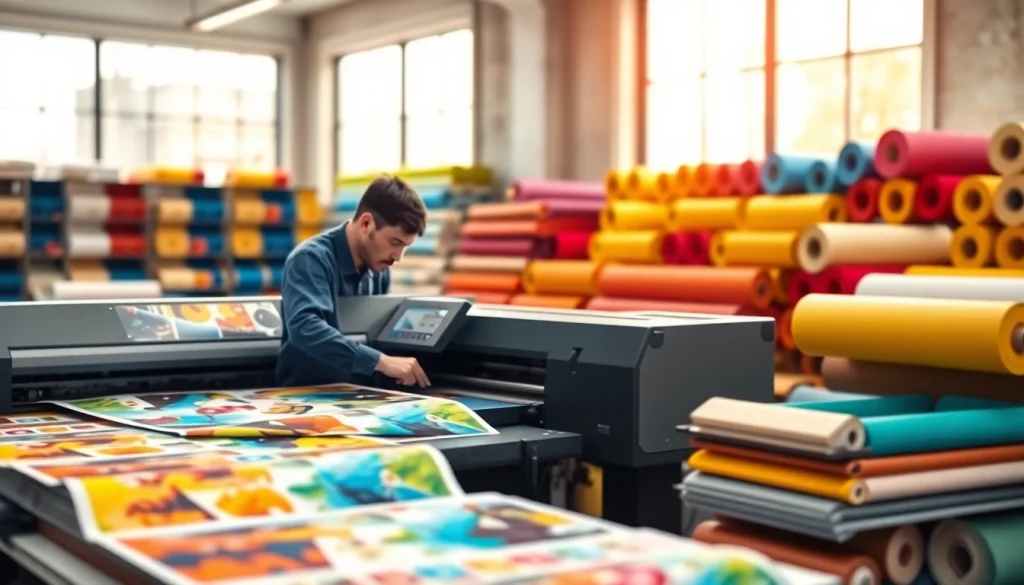 Printer displaying impressive materials at an Edmonton print shop to attract customers.