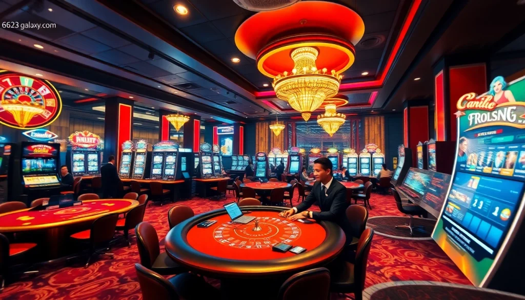 Engaging online casino environment showcasing 6623 galaxy.com gaming experience with vibrant tables and friendly dealers.
