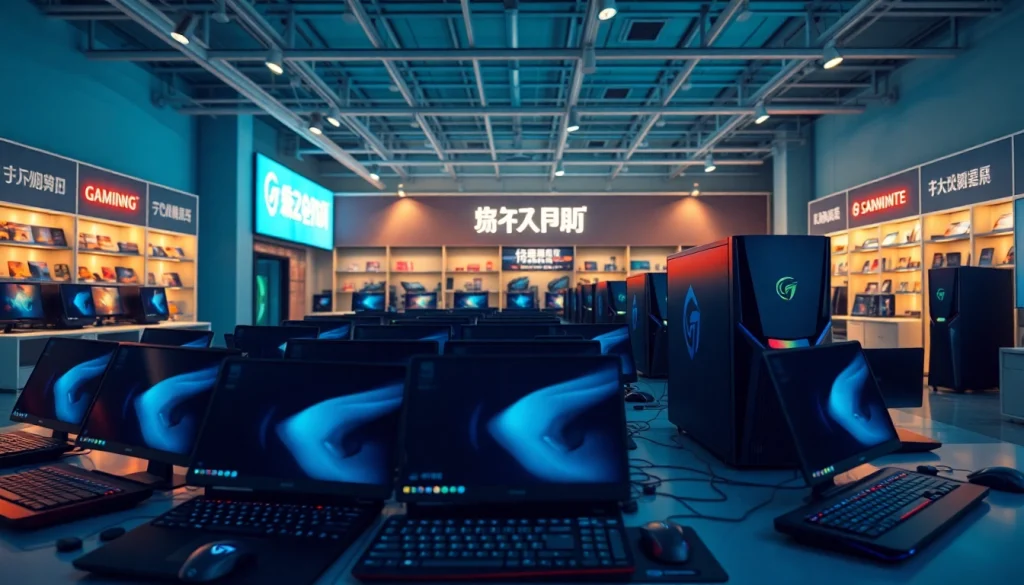 現代の電子機器店でのゲーミングPCとアクセサリーを特集したドスパラクーポンのビジュアル表示。